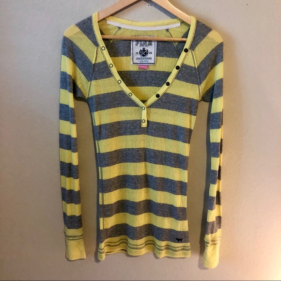 PINK Victoria's Secret Tops - ⭐️PINK Victoria’s Secret stripe long sleeve tee